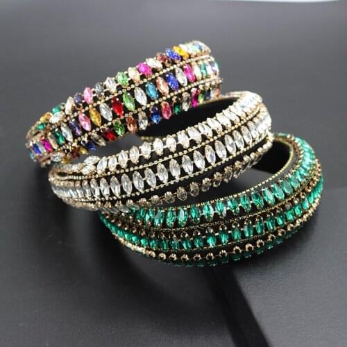 New Baroque European and American style Sponge Rhinestone Gem Luxury Ladies Hair Hoop fashion Ball Catwalk Gift Hair 742