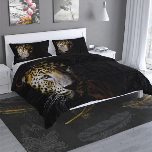 3D Animal Leopard Duvet Cover Single Double Quilt Cover And Pillowcase For Children Nordic Bedding Set Bed Linens Luxury