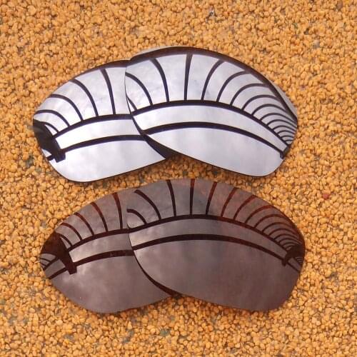 Silver Mirrored & Brown Polarized Replacement Lenses for Pit Bull Frame 100% UVA & UVB