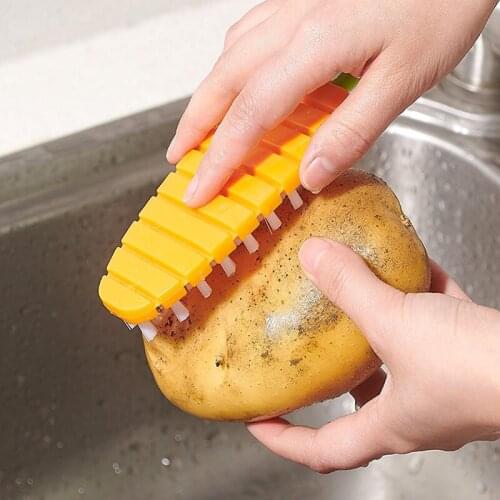 Vegetables And Fruits Cleaning Brush Flexible Potato Cucumber Carrot Brushes Vegetable Tool Kitchen Tools Accesorios De Cocina