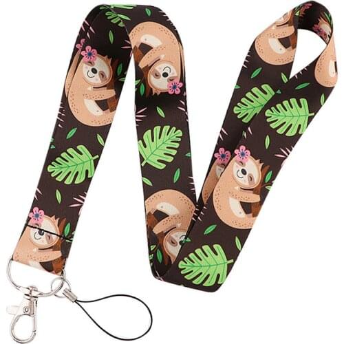 Lovely Tree Lazy Bear Sloth Lanyards Cool Cartoon Neck Strap Webbing Ribbon Phone Keys ID Card Holder Lanyard Keys DIY Hang Rope