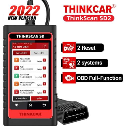 ThinkScan SD2 OBD2 Scanner ABS SRS Auto Diagnostic Tool Enhanced Scan Tool with 2 Reset Function Lifetime Free Update Code Read