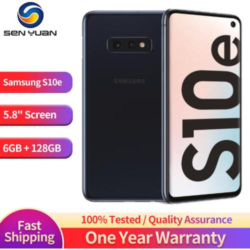 Original Samsung Galaxy S10e G970U 4G LTE CellPhone Unlocked 5.8" 6GB+128GB 12MP+16MP Snapdragon 855 Octa Core NFC Mobile Phone