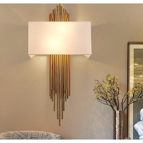 Modern LED Wall Lamp Bedroom Bedside Stairs Corridor Simple Wall light 110V 220V Decorative luxury fabric bathroom Wall light