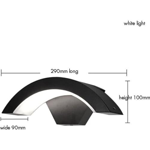 Outdoor LED Wall Light, Waterproof Curved Wall Sconce Porch Light 18W, 15W, 12W, Warm / White Lighting, for Garden Courtyard