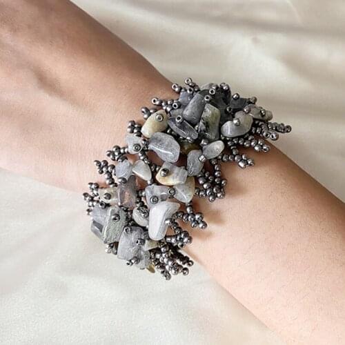 Vintage Beaded Stone Bracelet Statement Retro Bohemian Holiday Fashion Jewelry Accessories Hot Selling Gift Bracelet