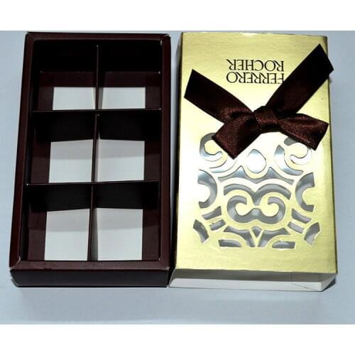 Hold 6pcs chocolate box/ Ferrero Rocher chocolate packing box wedding chocolate packaging boxes 100pcs/lot