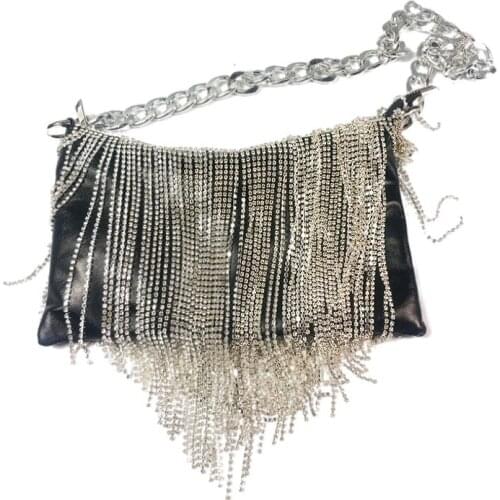 Bag For Women Fashion Designer Handbags Soft PU Leather Crossbody Punk Tassel Chain Shoulder Women Bags