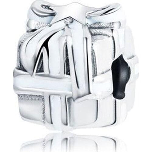 925 Silver Gift Box Charm Fit Original Pandora Charms Silver 925 Bracelet Charm Bead Women Fashion Jewelry Berloque