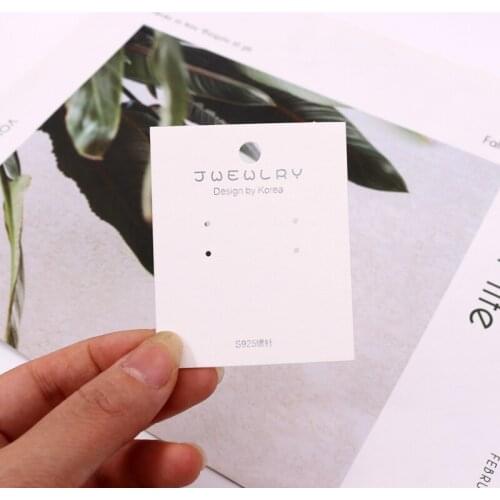 100PCS/lot 5.2*6.4cm Paper Accessories Card PVC Plastic Hook Drop Earrings Cards Hanger Tags Can Custom Logo Costs Extra