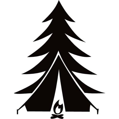 40730# Die-Cut Vinyl Decal Tree Tent Camping Life Car Sticker Waterproof Auto Decors on Car Body Bumper Rear Window
