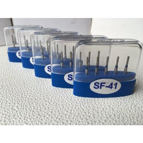 5 Boxes Dental Diamond Burs SF-41 Medium FG 1.6M for High Speed Handpiece