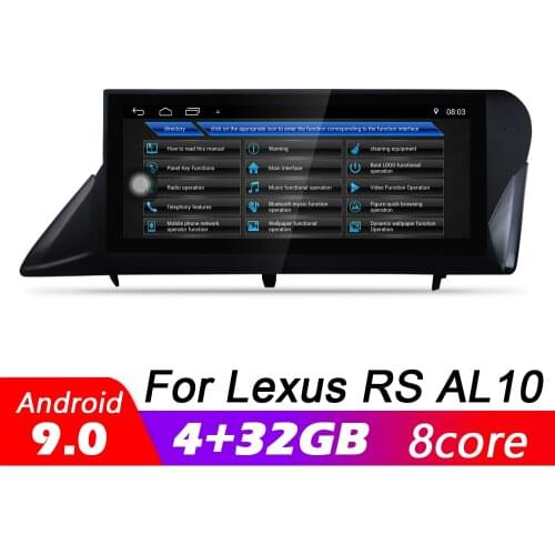 Android 9.0 8 core 4+32G For Lexus RX AL10 350 450h 2008~2015 Car RHD multimedia Player Navigation GPS radio WiFi BT