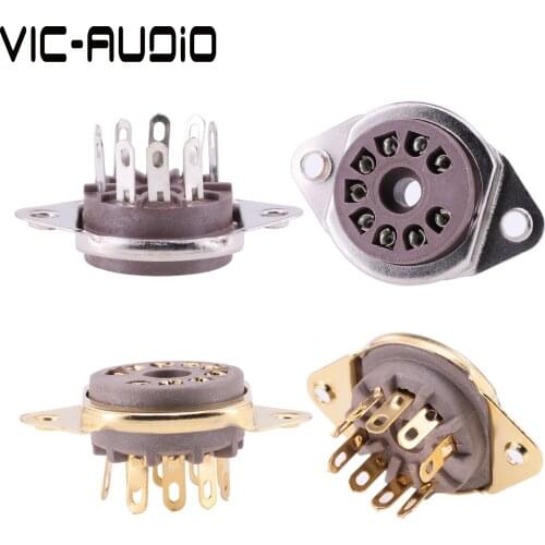 2PCS Bakelite 9Pin Valve Tube Socket GZS9-F2 For 12AX7 12AU7 6922 ECC83 EF86 EL84 Vacuum Tube Vintage Amplifier Audio HIFI