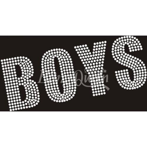 BlingQueen 25PCS/LOT Boys Crystal Rhinestone Transfers Iron On Appliques