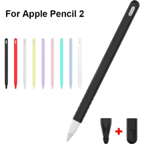 Candy Color Case For Apple iPad Pencil 2nd Silicon Soft Cover Protector For Apple Pencil 2 Gen Stylus Touch Pen With Nib Sleeves