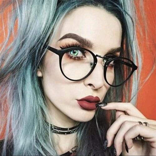 Cheap Black Eyeglass Frames Womens Fake Glasses Transparent Round Clear Korea Glasses Circle Myopia Nerd Eye Glasses Spectacles