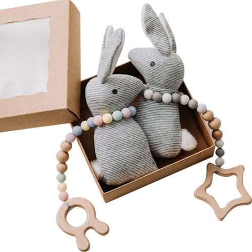 Baby Plush Stuffed Toys Cartoon Rabbit Bunny Soothe Appease Doll For Newborn Soft Comforting Teether Sleeping Toy Gift