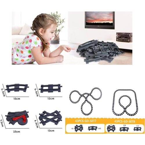 Diy Railway Transport Assemble Big Building Blocks Track Set Toys Bricks Train Tracks Duplo for Kids Children Gifts