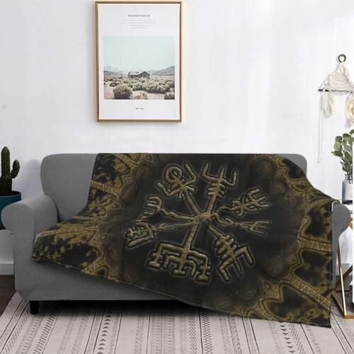 Vegvisir Vikings Compass Throw Blanket Baby Blanket 90X200 Cushion Baby Stroller Blanket Cover Prayer Rug Fur Blanket