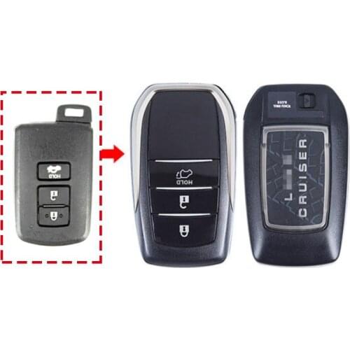 For Toyota Land Cruiser 200 2008-2020 Key Case Shell Holder ABS Black w/o Chip