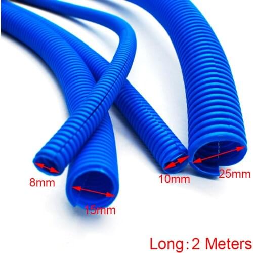 2M 4PCS 8mm-25mm Flexible Corrugated Tube Auto Car Corrugated Tube Pipe Insulation Wire Harness Casing Corrugated Casing