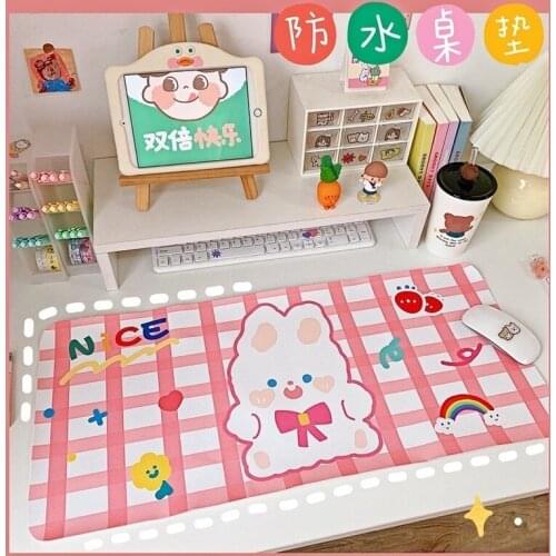 Kawaii Cartoon Soft Table Antiskid Waterproof Desk Mat Mouse Pad Big Size Desktop Keyboard Pad Mat School Stationery Accessories