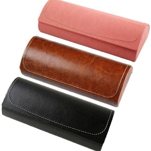Leather Glasses Case For men Waterproof Hard Frame Eyeglass Case Women Reading Glasses Box Multicolor Spectacle Cases