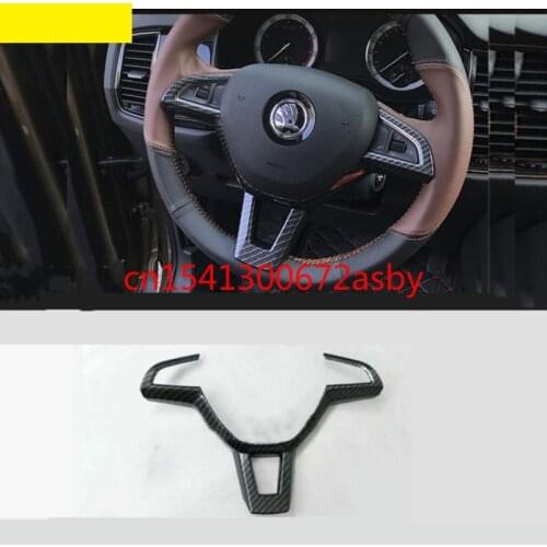 For Skoda Kodiaq new SUPERB Fabia Octavia Rapid Spaceback KAROQ round steering wheel sequin interior Button frame protector ABS