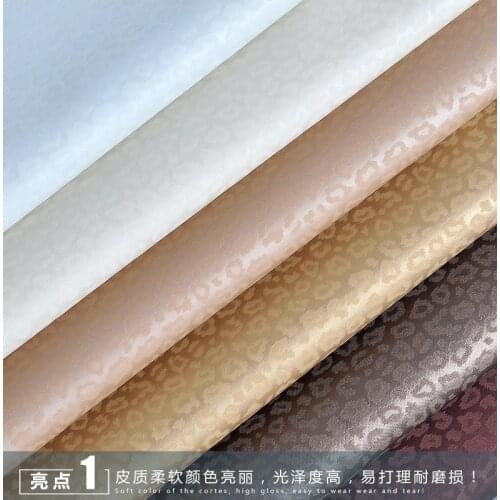 Leopard print Semi-PU atificial leather sofa simulation leather handmade diy soft fabric hard pack 1M