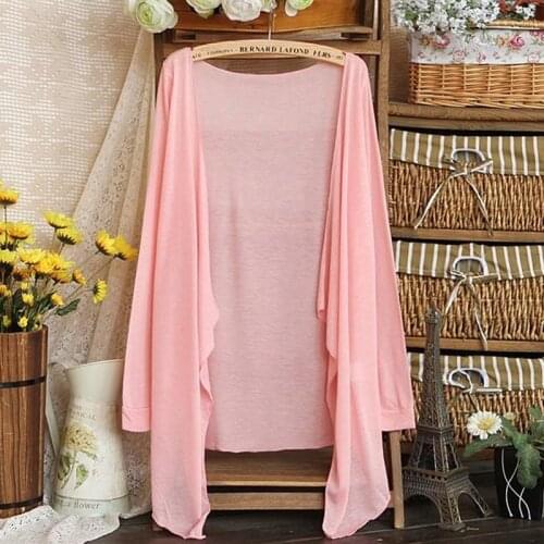 Summer Beach Clothes Long Thin Cover Up Women Swimwear 14 Candy Colors Sundress Female Long Sleeve Sun Protection Clothing