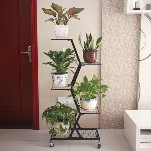 Multilayer, Wrought Iron Balcony Decoration Showy Plant Decoration In The Living Room Floor, Green Potted Frame Money Plant Flow