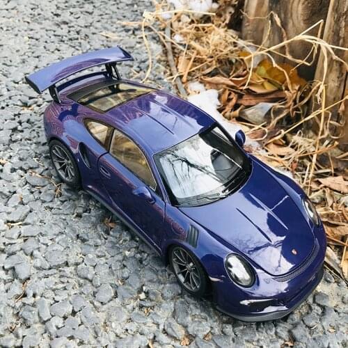 Welly 1:24 Porsche 911 GT3 RS purp car alloy car model simulation car decoration collection gift toy Die casting model boy toy