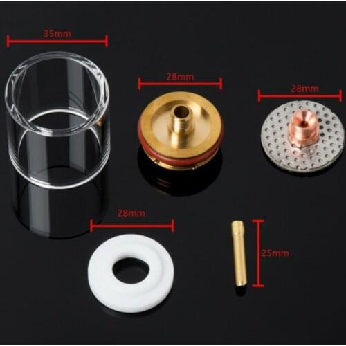 Pyrex Tig Cup Gas Lens Kit Fit WP-9/20 Welding Burner