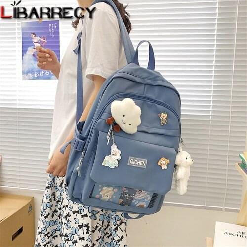 2021 New Letter Design Womens Backpack High-quality Nylon Ladies Student Schoolbag Solid Color Designer Youth Laptop Backpack