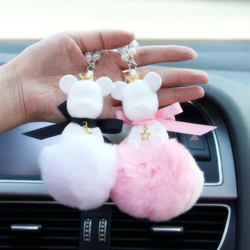 New Car Ornament Pendant New Aromatherapy Bear Balls Auto Interior Rear View Mirror Decoration Accessories Car Hanging Deodorize