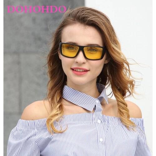 DOHOHDO Night Vision Glasses For Headlight Polarized Driving Sunglasses Woman Yellow Lens Protection Night Eyewear For Driver