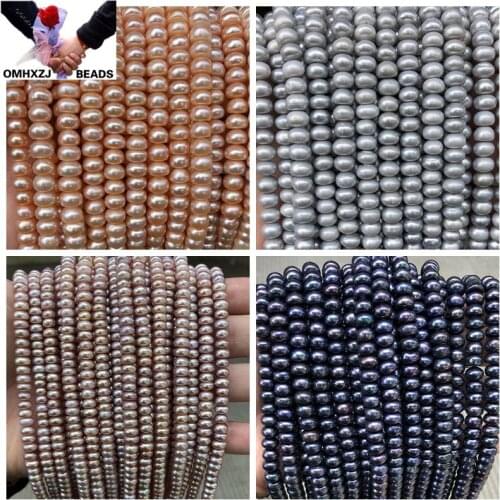 OMH Wholesale JD150 4 6 8 10 12mm Natural Jewelry DIY Making Bracelet Necklace Natural AAA Fresh Water Pearl Loose Spacer Beads
