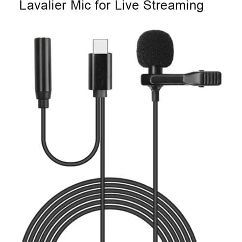 Mini Portable Clip-on Lapel Microphone for Lightning Type C 3.5mm Microfone for IPhone IPad Android Smartphone PC Laptops