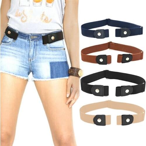 Women/Men No Bulge No Hassle Waist Belt Adjustable Belts for Jean Pants Dresses No Buckle Stretch Elastic Invisible Waist Belt#L