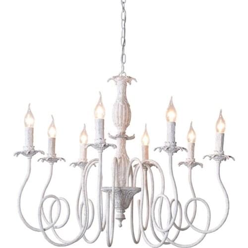 Nordic retro white candle chandeliers lights bedroom living room lamp villa American studio vintage dining room hanging lights