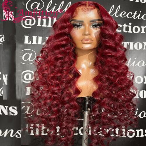 Ambition Ombre Loose Wave Brazilian Human Hair Wigs Pre plucked 13x6 Lace Front Wigs for Women 180% Density Glueless Lace Wigs