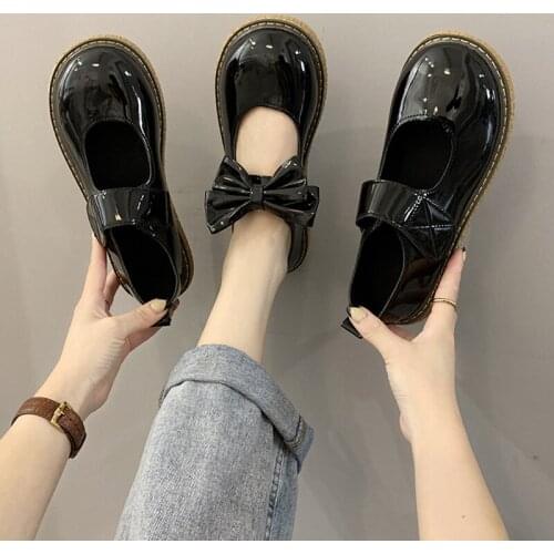 Small Leather Shoes Female British Style 2021 Spring New Japanese Soft Girl Doll Big Bow Mary Jane Shoes Womens Shoes