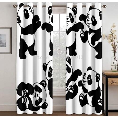 Bedroom Decoration Panda Bamboo Cute Blackout Curtain Bedroom Kitchen Decor Curtains Home Decor Curtains for Living Room