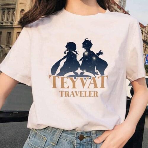 Women T shirt Genshin Impact Cosplay short sleeve T Shirt Harajuku Summer Game Graphic Top Tee Clothes Oversized T-shirt Female
