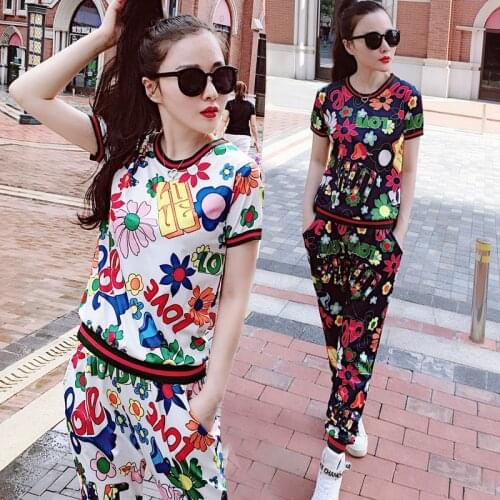 New Womens 2 Piece Outfit Set Full Sleeve Casual Pullover O-neck Elastic Waist Letter Full Length Birthday Outfits For Women 3XL