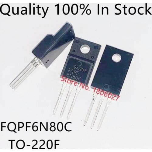 10pcs/LOT FQPF6N80C 6N80C 6N80 TO-220F 5.5A 800V