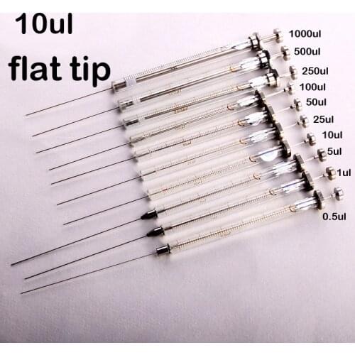 10ul Liquid phase (flat tip) Micro injector microsyringe colour spectrum Chromatographic injection needle free shipping
