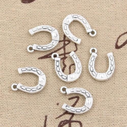 20pcs Charms Lucky Horseshoe Horse 15x12mm Antique Making Pendant fit,Vintage Tibetan Bronze Silver color,DIY Handmade Jewelry