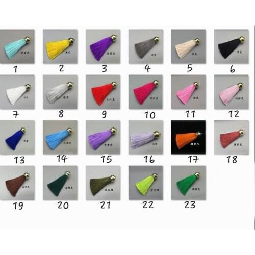 5pcs Key Chian Pendants Ice Silk Tassel Trim Craft Keyring Jewelry Making DIY